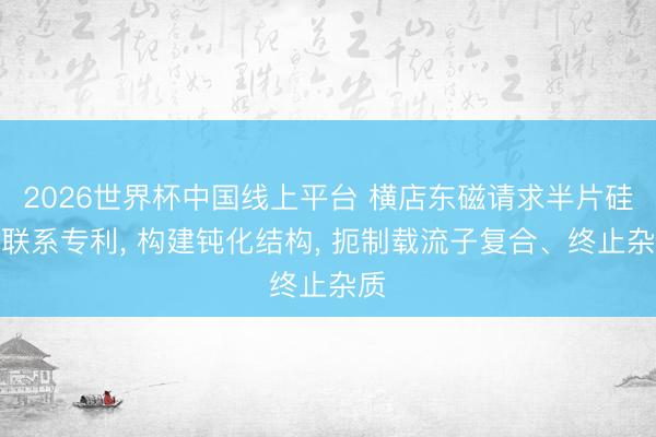 2026世界杯中国线上平台 横店东磁请求半片硅片联系专利, 构建钝化结构, 扼制载流子复合、终止杂质