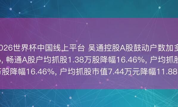 2026世界杯中国线上平台 吴通控股A股鼓动户数加多1.33万户增幅19.71%， 畅通A股户均抓股1.38万股降幅16.46%， 户均抓股市值7.44万元降幅11.88%
