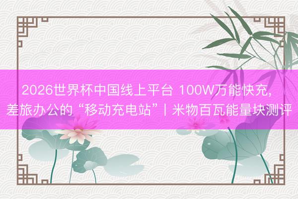 2026世界杯中国线上平台 100W万能快充, 差旅办公的 “移动充电站”丨米物百瓦能量块测评