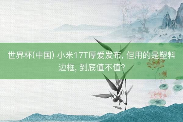 世界杯(中国) 小米17T厚爱发布, 但用的是塑料边框, 到底值不值?