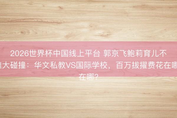 2026世界杯中国线上平台 郭京飞鲍莉育儿不雅大碰撞：华文私教VS国际学校，百万拔擢费花在哪？