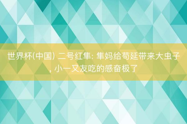 世界杯(中国) 二号红隼: 隼妈给苟延带来大虫子, 小一又友吃的感奋极了